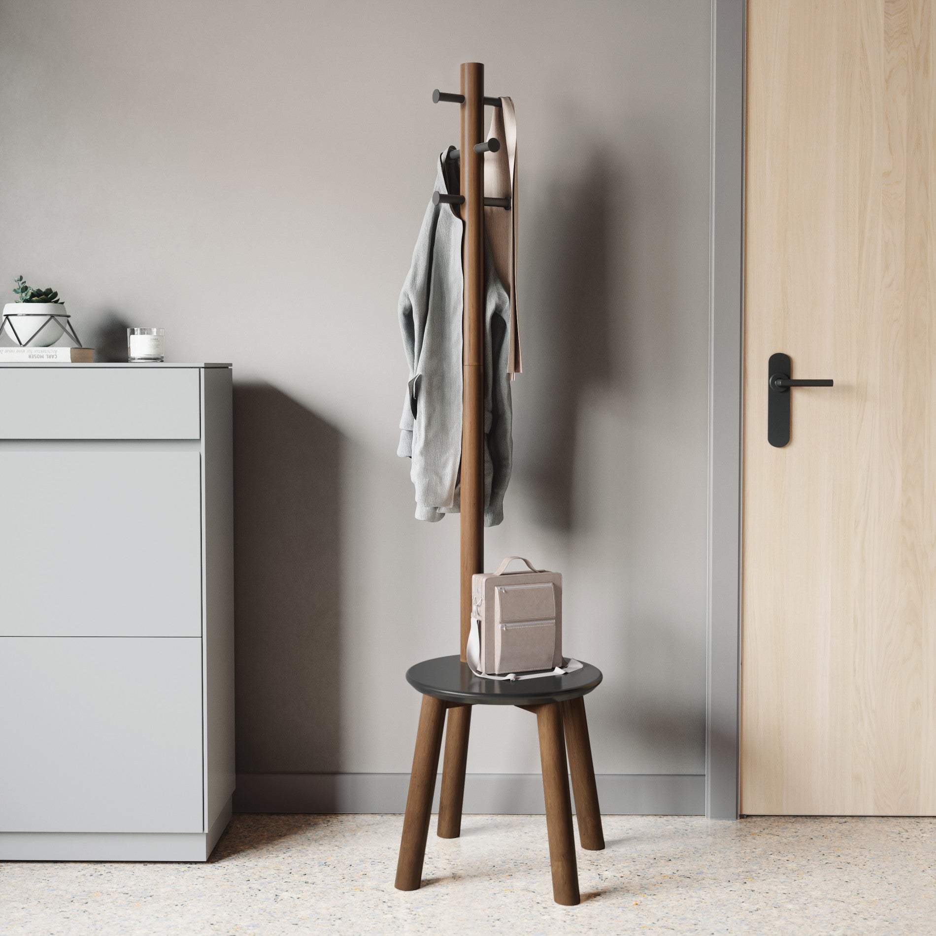 Pillar Stool and Coat Rack - Image 2